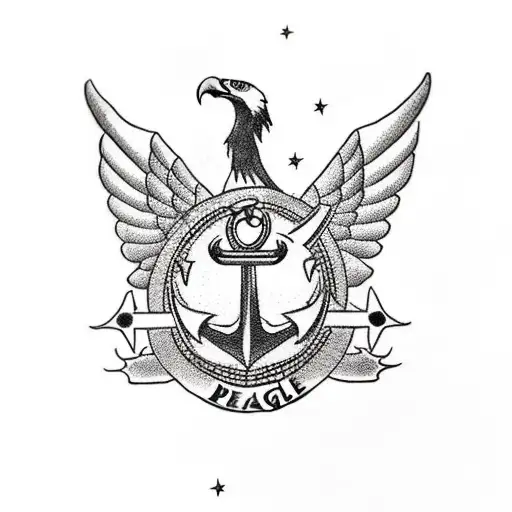 eagle globe and anchor tattoo with a purepechua style tattoo design idea