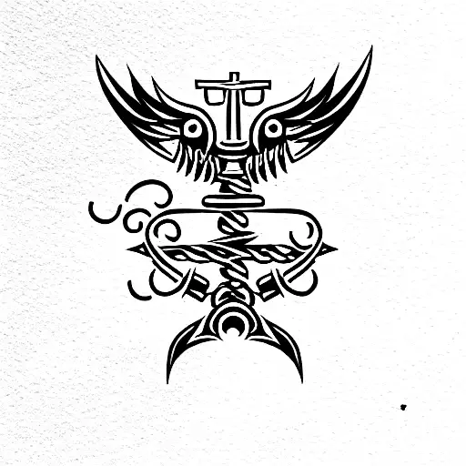 eagle globe and anchor tattoo with a purepechua style tattoo design idea