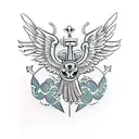 eagle globe and anchor tattoo with a purepechua style tattoo design idea