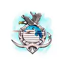 eagle globe and anchor tattoo with a purepechua style tattoo design idea