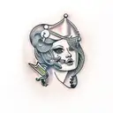 a nordic busty nudist woman tattoo design idea