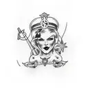 a nordic busty nudist woman tattoo design idea