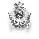 a nordic busty nudist woman tattoo design idea