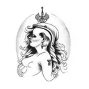 a nordic busty nudist woman tattoo design idea