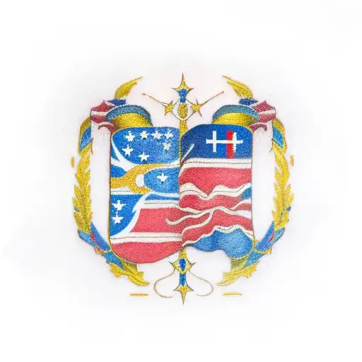 Christian flag and Venezuela flag tattoo design idea