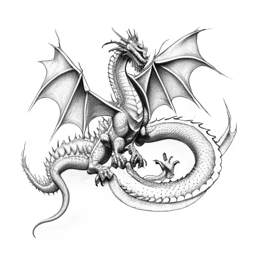 A detailed dragon clutching the White-Gold tower is tattooed across Daemon's upper back and shoulder blades. The intrica tattoo design idea