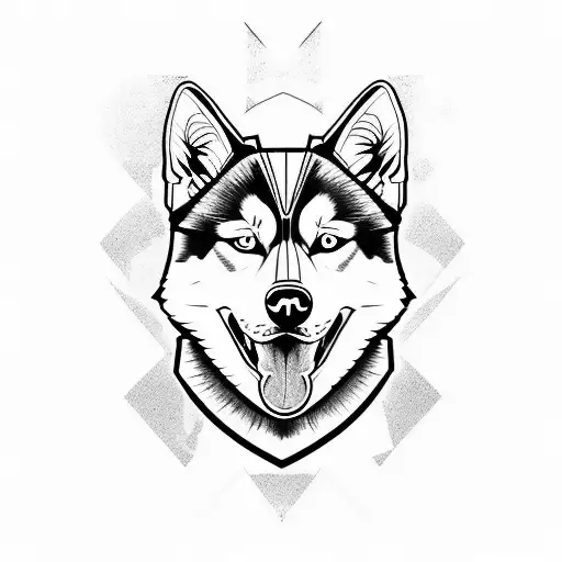 Husky Dog tattoo design idea