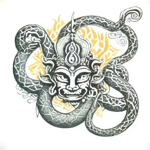 om namah shivaya in snake form tattoo design idea