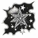 negative shading star   tattoo design idea