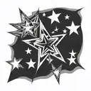 negative shading star   tattoo design idea