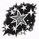 negative shading star   tattoo design idea