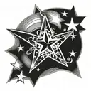 negative shading star   tattoo design idea