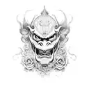 barong mask tattoo design idea