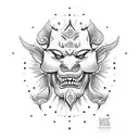 barong mask tattoo design idea