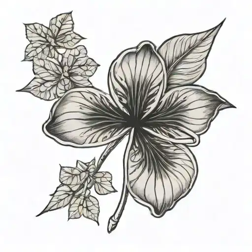 saturn planet weed leaf clover tattoo design idea
