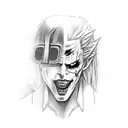 A dotwork tattoo of Sephiroth and The Joker facing off in a virtual reality game tattoo design idea