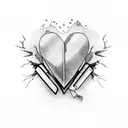 broken heart tattoo design idea
