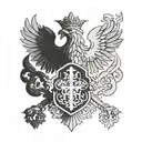 Byzantine double headed eagle  tattoo design idea
