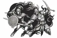 Valkyrie warrior wielding tattoo design idea