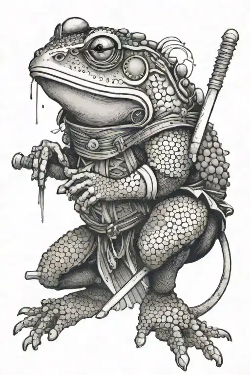frog samurai tattoo design idea