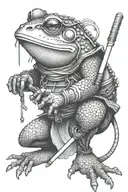 frog samurai tattoo design idea