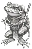 frog samurai tattoo design idea