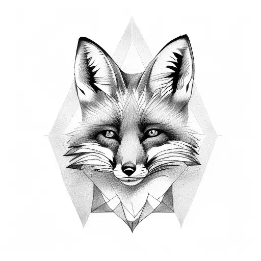 fox playing baske tattoo design idea