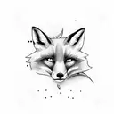 fox playing baske tattoo design idea