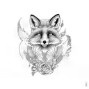 fox playing baske tattoo design idea