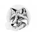 fox playing baske tattoo design idea