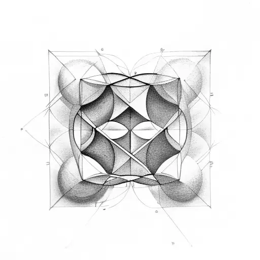 Mathematical equations forming a geometric shape tattoo design idea