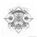 Mathematical equations forming a geometric shape tattoo design idea