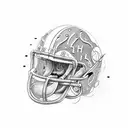 American football player made of mathematical symbols tattoo design idea