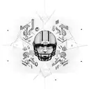 American football player made of mathematical symbols tattoo design idea