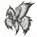 chrome wings flying tattoo design idea
