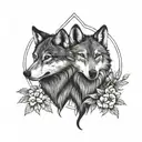 wolf couple tattoos tattoo design idea