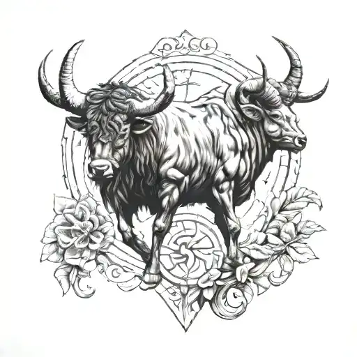 Taurus and Capricorn together tattoo design idea