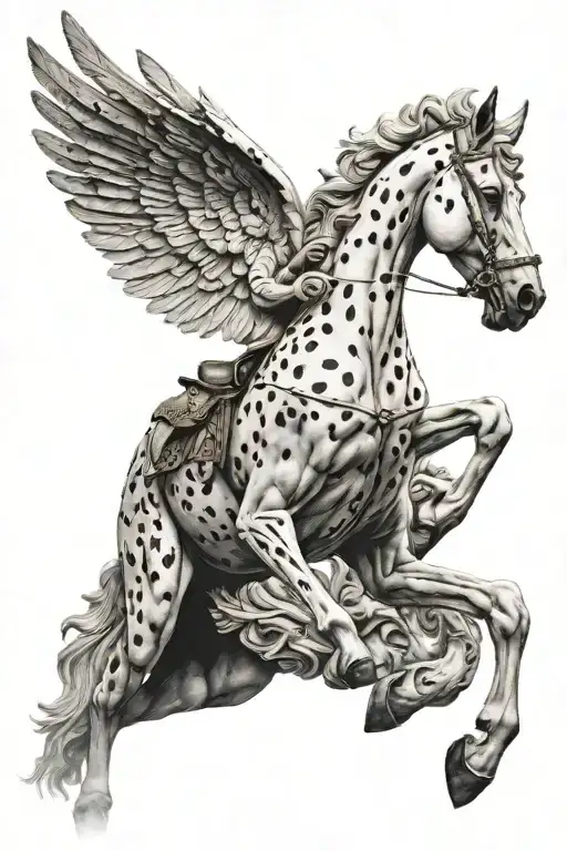 pegasus greek sculpture and dalmatian sicilan elements  tattoo design idea