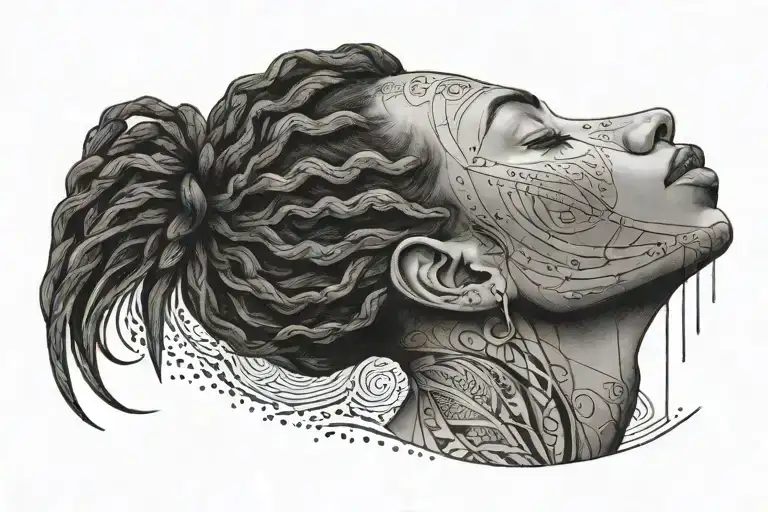 A tattoo design of a person overcoming struggles and obstacles, symbolizing resilience and strength in the face of adversity tattoo design idea