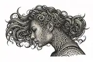 A tattoo design of a person overcoming struggles and obstacles, symbolizing resilience and strength in the face of adversity tattoo design idea