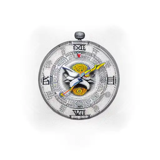 The pacific symbol and watch tattoo design idea