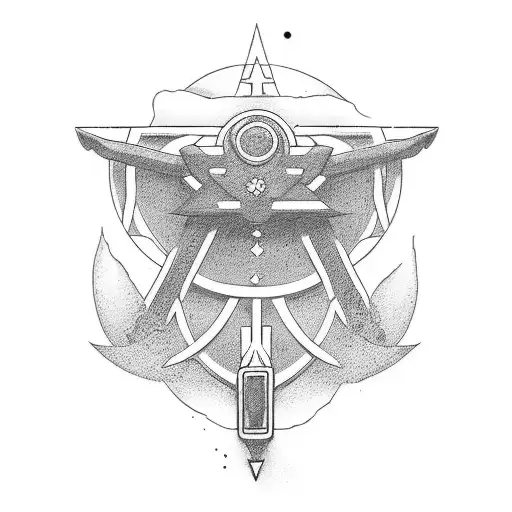 The pacific symbol and watch tattoo design idea