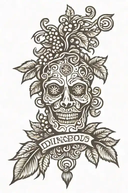 Dionysus symbol tattoo design idea