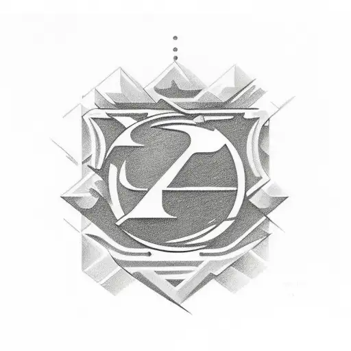 write the name "Krak" in the middle of Porsche logo tattoo design idea