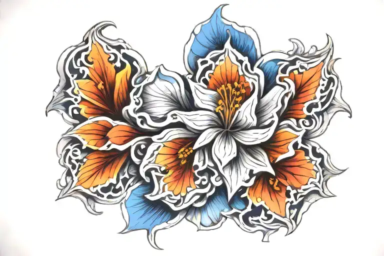 flower blooming tattoo design idea