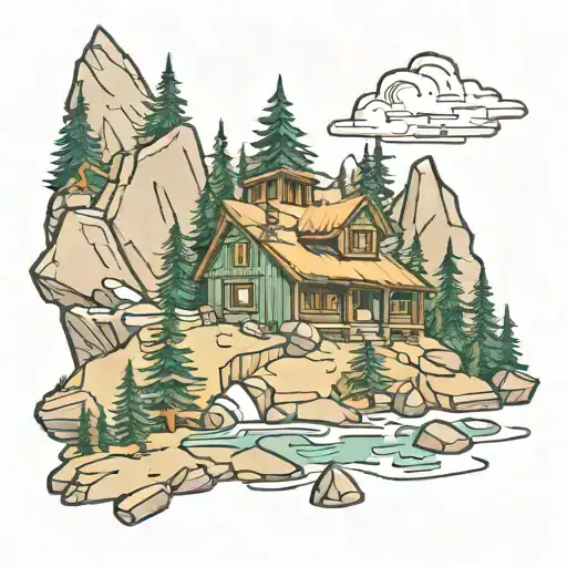 Dakota mountain tattoo design idea