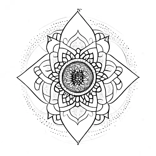 feminine mandala for upper arm tattoo design idea