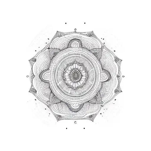 feminine mandala for upper arm tattoo design idea