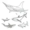 manta ray and whale shark tattoo design idea