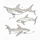 manta ray and whale shark tattoo design idea